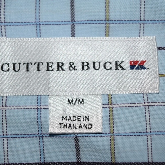 Cutter & Buck Blue Striped Cotton Shirt Sz M - Picture 7 of 8